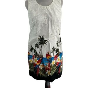 Vintage Pacific Legend Hawaii Parrot Tropical Border Print Made in USA SZ L